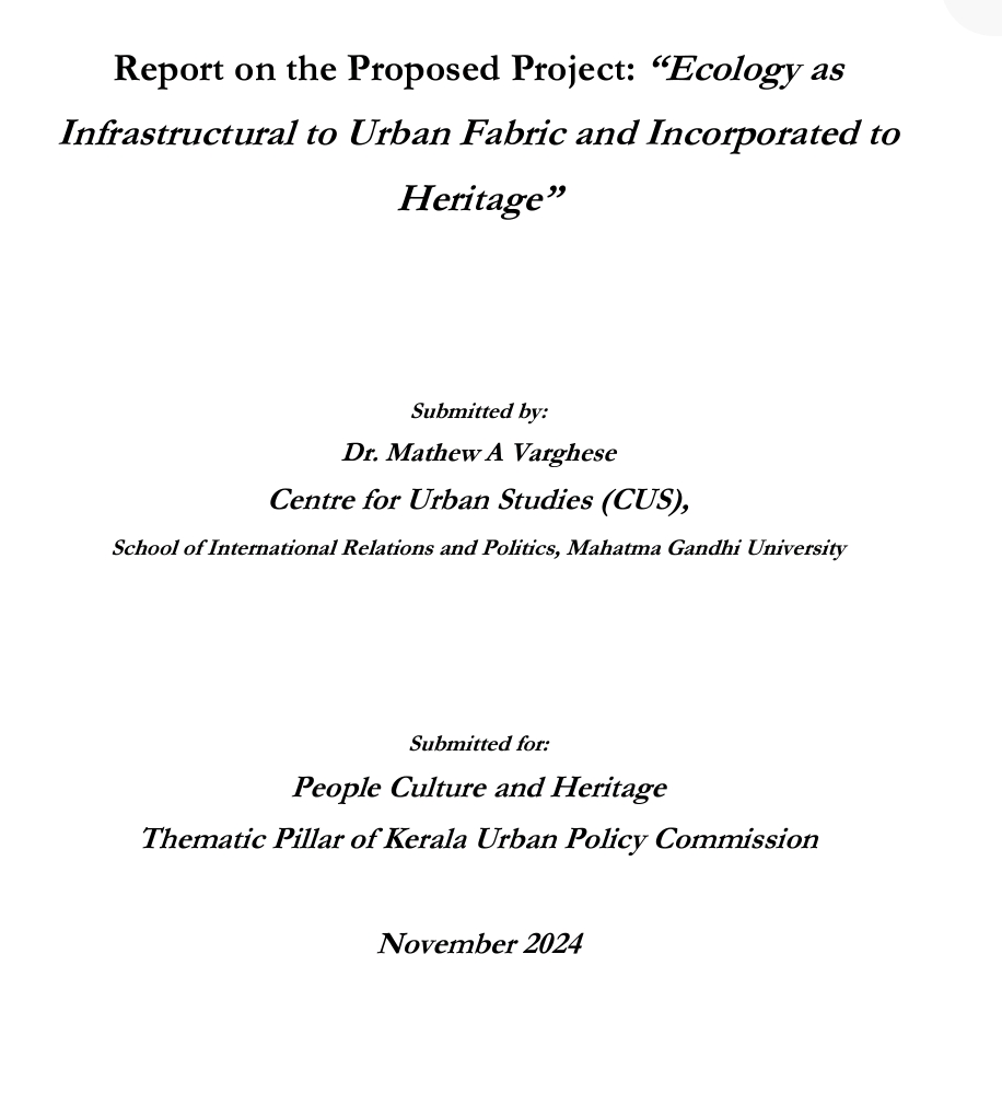 report filed to kerala urban commission